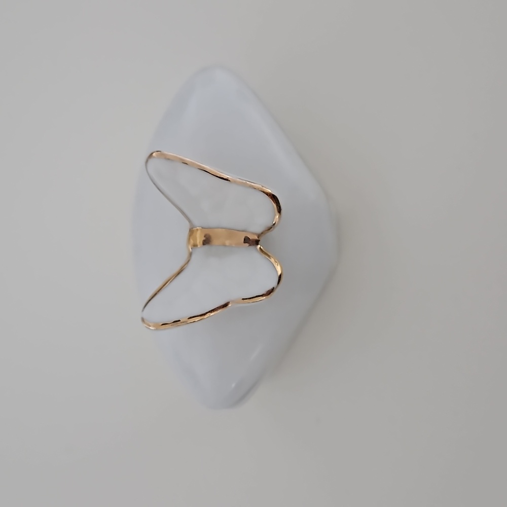 Ceramic butterfly gilded detail ring box or small jewelry box